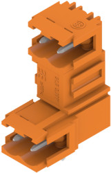 Pin header, 4 pole, pitch 5.08 mm, angled, orange, 1726280000