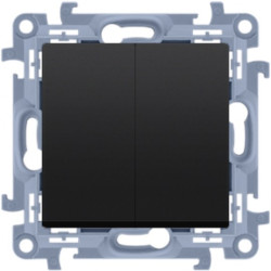 Łącznik świecznikowy podwójny SIMON 10 czarny matowy 10AX Kontakt Simon CW5.01/49