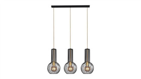 Lampa Wisząca Arvi Czarna, Metalowe Klatkowe Klosze Na E27 Nad Wyspę Kuchenną...