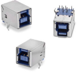 USB-B socket, 9 pole, USB 3.0, solder connection, 692221030100