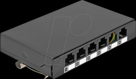 90628 Keystone module empty housing 6 port, black