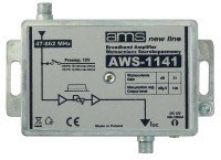 AWS1141 Wzmacniacz antenowy aktywny 1 wejście - 1 wyjście gniazda typu F