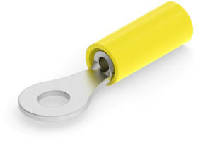 Insulated ring cable lug, 0.1-0.41 mm², AWG 26 to 22, 2.36 mm, M2, yellow, 323913
