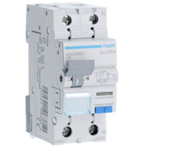 Wyłącznik różnicowoprądowy z członem nadprądowym C 6A 1P+N 6kA 30mA typ AC ADC956D HAGER