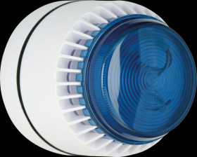 FLSVBLWS2403 Flashni, white, blue lens, shallow base, 24 V DC