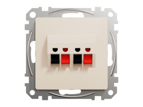 SEDNA DESIGN & ELEMENTS Gniazdo podwójne głośnikowe beżowe SDD112411 SCHNEIDER ELECTRIC