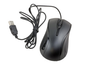 Black 3 Button Optical Mouse with Scroll Wheel - Wired USB [Discontinued]
