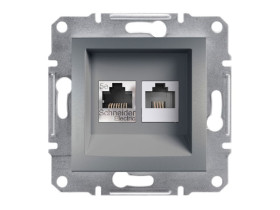 ASFORA Gniazdo telefoniczno-komputerowe RJ11/Rj45 kat.5e stal EPH4900162 SCHNEIDER ELECTRIC
