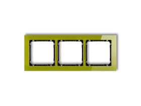 DECO Ramka 3 potrójna uniwersalna - efekt szkła (ramka zielona: spód czarny) zielony 2-12-DRS-3 KARLIK