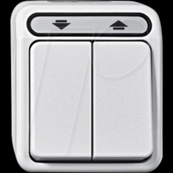 MEG3755-8019 Roller shutter button - Aquastar, 1-pin, polar white