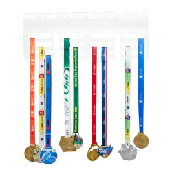 Biały wieszak na medale 40cm Nigdy się nie poddawaj