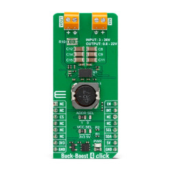 Płyta demonstracyjna buck-boost MikroElektronika Regulator obniżający/podwyższający Płyta rozwojowa Gniazdo MikroBUS