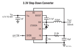 1.1MHz/2.2MHz, 500mA Step-Down Regulators in 2mm × 2mm DFN and MS10