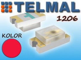 Dioda LED SMD 1206 komplet 10szt czerwona
