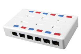 Gniazdko wieloportowe Solarix CAT5E UTP 12 x RJ45 białe SX12-5E-UTP-WH