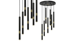 Lampa Wisząca Monza Black / Gold 7Xg9 8W Mlp6385 Milagro