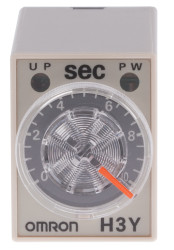 Timer Relay Szyna DIN, Montaż powierzchniowy 24V ac 4PDT 4-stykowy Omron 4PDT 0.5 → 10s H3Y-4 jednofunkcyjny