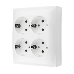 Simon Aquaclick Gniazdo IP20, Schuko, 4-krotne biały ACGSZN4/11