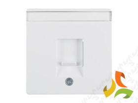 BERKER Q.1/Q.3/Q.7 Płytka czołowa do gniazda multimedialne pojedyncze z zasuwami i polem opisowym biały aksamit 11706089 HAGER