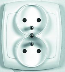 Bingo, gniazdko podwójne, z uziemieniem,