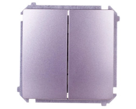 Simon Basic Przycisk podwójny zwierny, szybkozłącza, stal inox BMP2.01/21