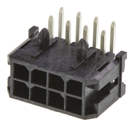 Wtyk PCB 8-pinowe raster: 3.0mm 2-rzędowe Molex Przewlekany 5.0A 250.0 V.