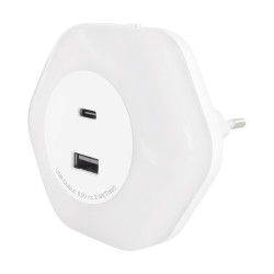 Lampka nocna LED USB A+C 04535 4000K CB-400400