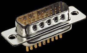 D-SUB plug, high density, 26-pin, straight