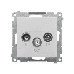 Simon 55 Gniazdo antenowe R-TV-SAT przelotowe 7 dB (moduł). 1x Wejście: 5 MHz÷2,4 GHz Aluminium mat TASP.01/143