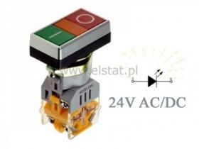 Przycisk start-stop podświetlany, LED 24V, metal