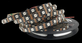 Opencircuit Digital RGB Led Strip 60 x WS2813 - black, per 5 meter