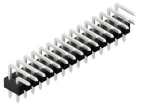 Pin header, 30 pole, pitch 2.54 mm, angled, black, SLK402530Z