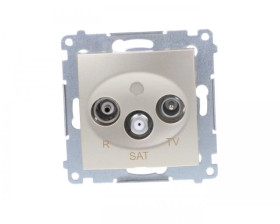 Simon 54 Gniazdo antenowe RD/TV/SAT przelotowe złoty mat DASP.01/44