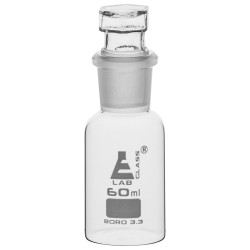 LabGlass Reagent Bottle Wide Mouth, Interchangeable Stopper 60ml, 24/29
