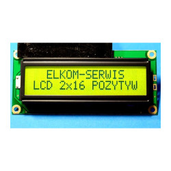 WYŚWIETLACZ LCD 2x16 WH1602 B2 YYH ! WINSTAR ! PODŚW. LED Y/G CYRYLICA 16x2