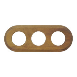 Ramka potrójna owalna ciemne drewno Ceramic Loft