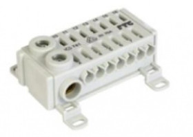 Blok rozdzielczy CU ECB 1 -polowy 2x25mm2, 14x4mm2, szary KS741