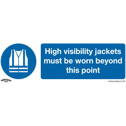 Worksafe SS9P1 Sign High Vis Jackets Must Be Worn Beyond This Point Rigd Plastic