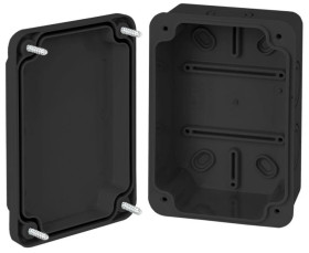 Puszka instalacyjna n/t ABS 120x80x55 czarna IP65 CZPI.120X80X55