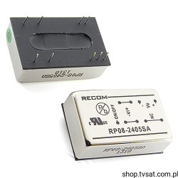 RP08-2405SA DC/DC 8W Out 05 mA. Out 1,5A THT RECOM