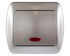 Simon Akord Łącznik jednobiegunowy z podświetleniem satyna metalizowana AW1L/29