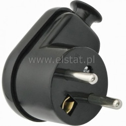 Wtyczka kątowa + uziem. WT16 czarna 16A IP44
