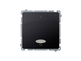 SIMON BASIC Wyłącznik 2-biegunowy z podświetleniem LED (moduł) szybkozłącza grafit matowy BMW2L.01/28 KONTAKT SIMON