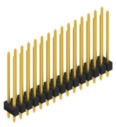Pin header, 30 pole, pitch 2.54 mm, straight, black, 10055710