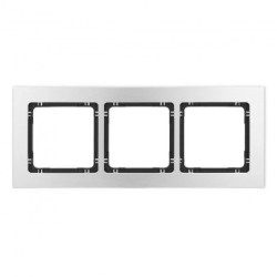 DECO Ramka uniwersalna potrójna - aluminium szczotkowane (ramka: srebrna spód: czarny) 7-12-DRA-3
