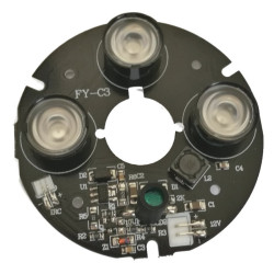 Moduł oświetlenia podczerw 90St. 3 Diody LED IR, do kamer podczerwień IR