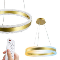 Lampa wisząca LED, 70W, 4900lm, 3CCT, IP20, złota, z pilotem, ściemnialna, SAMIRA HOROZ