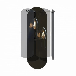 Kinkiet ścienny z szklanymi szybkami NIRA czarny, dwupunktowy E14 - MB3523-2-EBCN Zuma Line