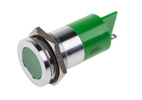 Lampka kontrolna do montażu panelowego 110V dc, zielona 22mm LED Chrom RS PRO