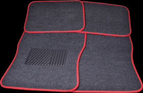 Vehicle - floor mat, red, set of 4